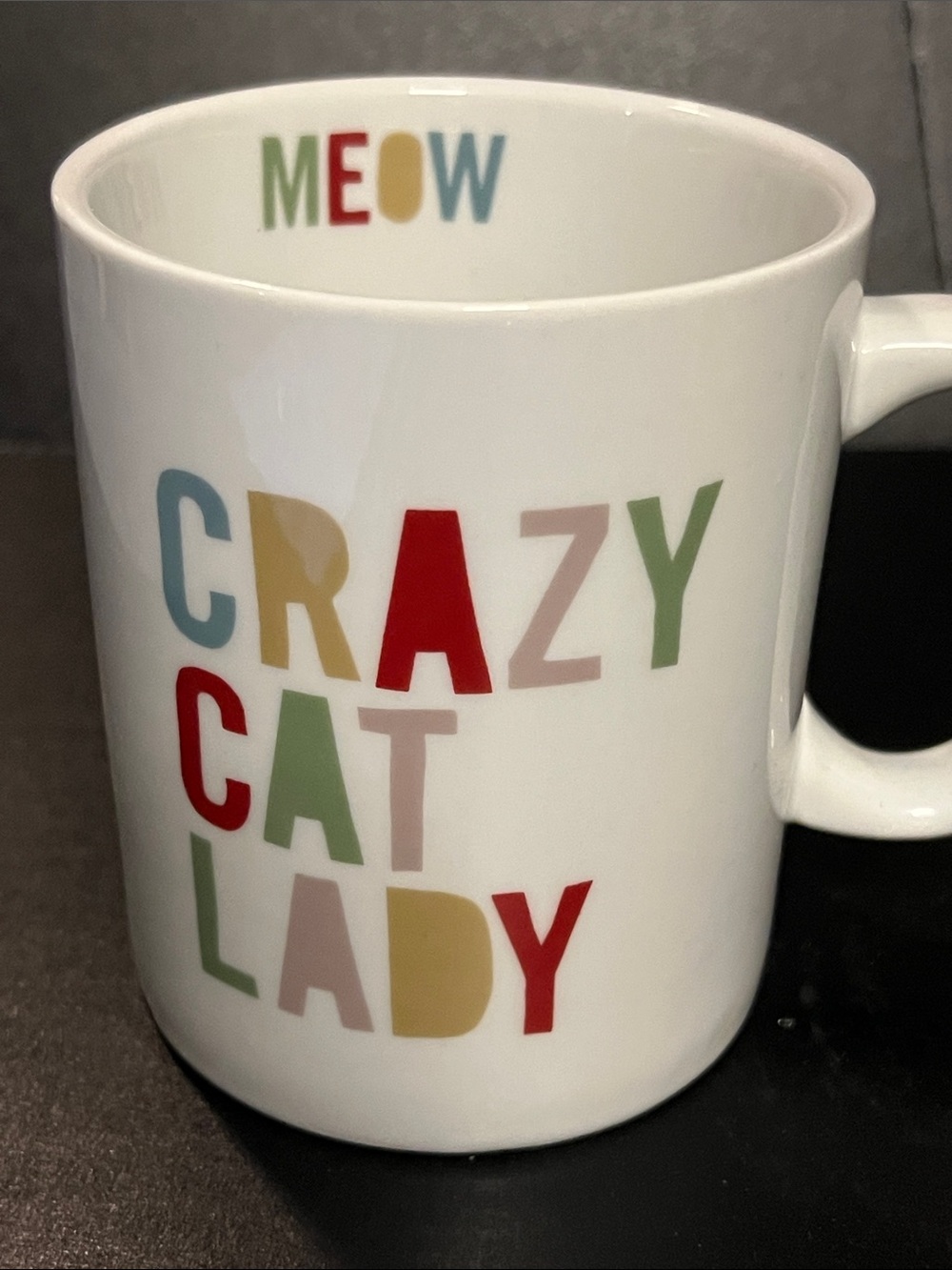 “CRAZY CAT LADY” 16oz ceramic mug for crazy cat lady in your life…”MEOW” - NWOT